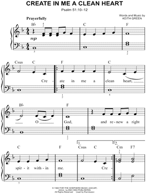 Create In Me A Clean Heart Sheet Music