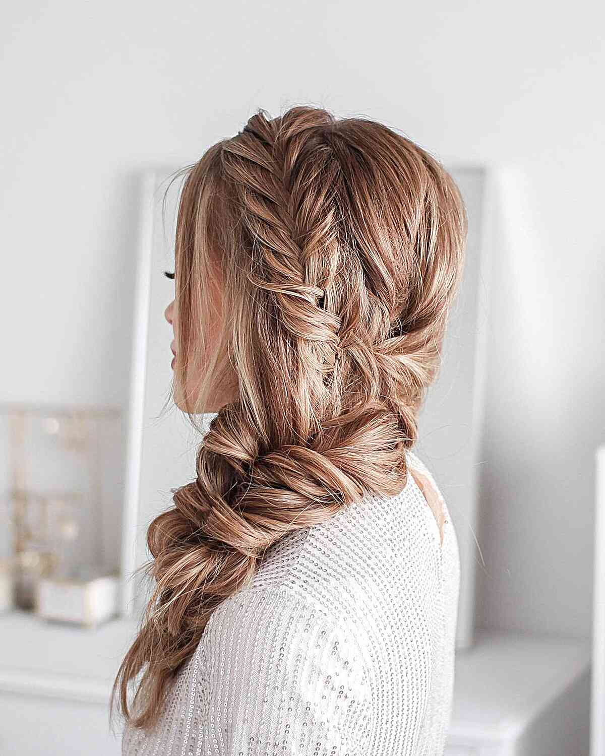 Curly Hairstyles For Long Hair To The Side With Braids