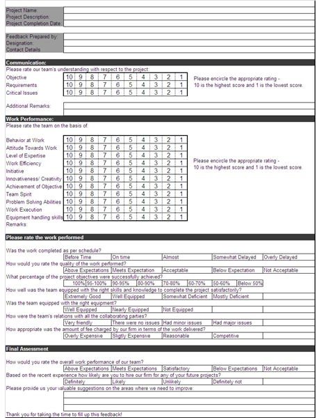 Customer Feedback Forms Template