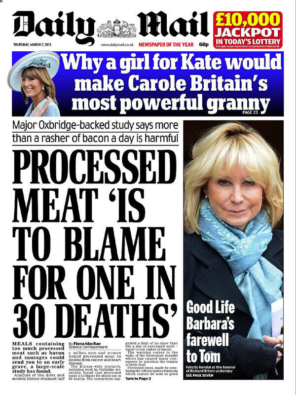 Daily Mail Front Page 2013