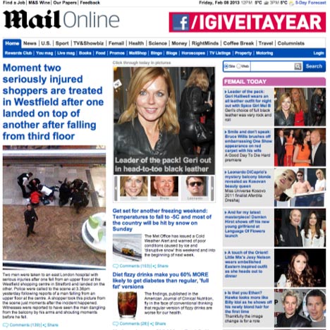 Daily Mail Newspaper Layout