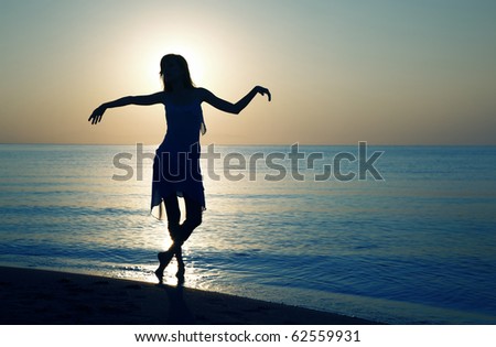 Dancer Silhouette Beach