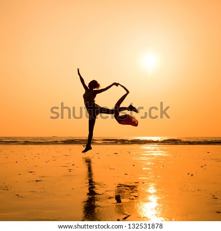 Dancer Silhouette Beach