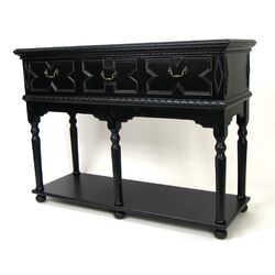 Dark Wood Console Table With Drawers