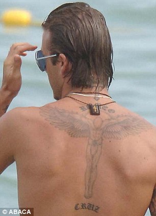 David Beckham Tattoos Back