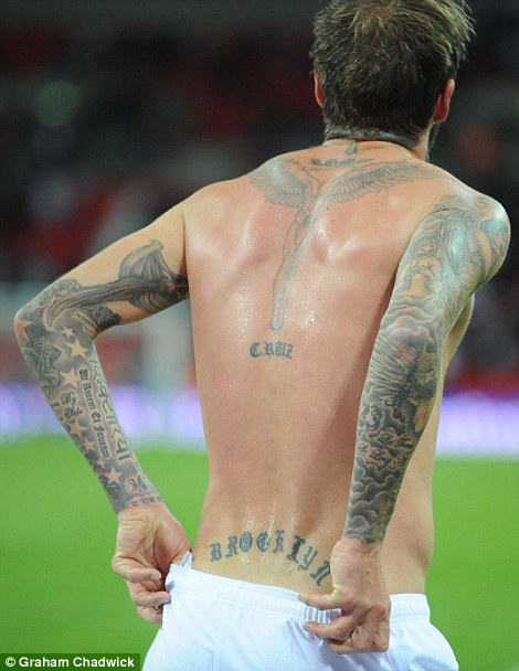 David Beckham Tattoos Back