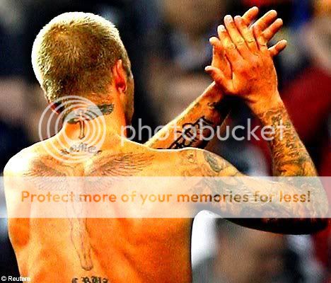 David Beckham Tattoos Back