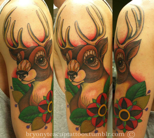 Deer Head Tattoo Chest