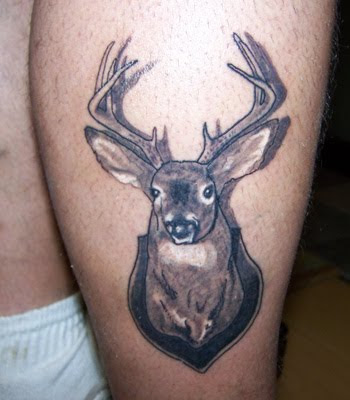 Deer Head Tattoo Chest