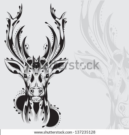 Deer Head Tattoo On Back