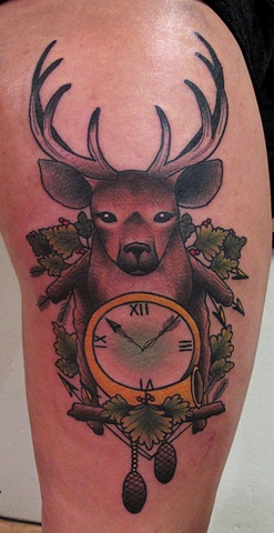 Deer Head Tattoo On Back