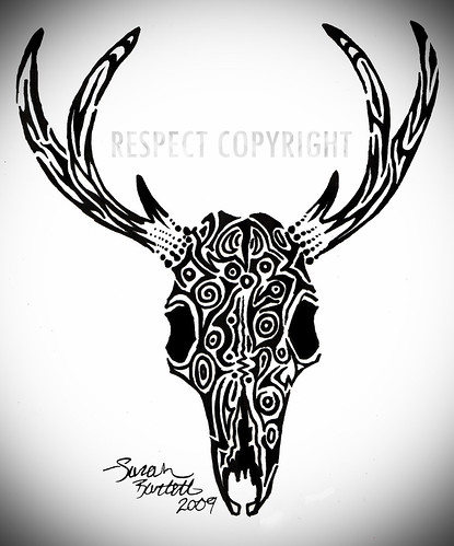 Deer Skull Tattoo Drawings