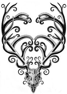 Deer Skull Tattoo Drawings