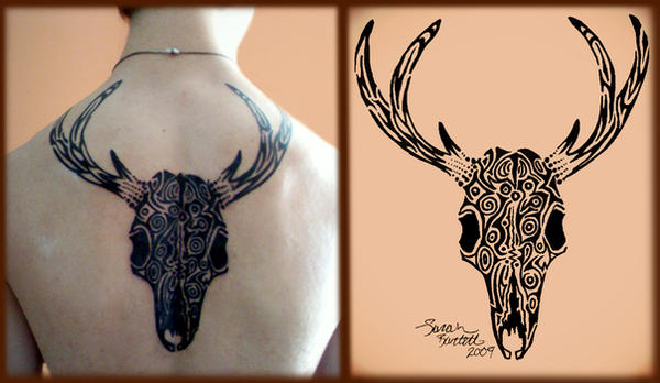 Deer Skull Tattoo Drawings