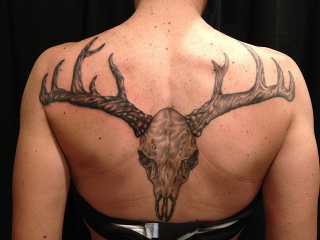 Deer Skull Tattoo For Girls