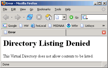 Directory Listing Denied Fix