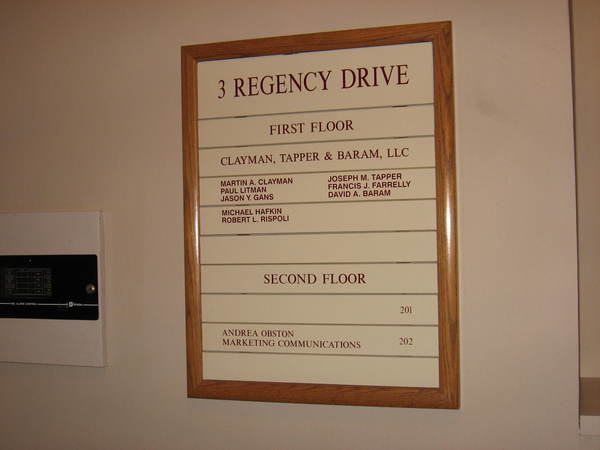 Directory Signs Lobby