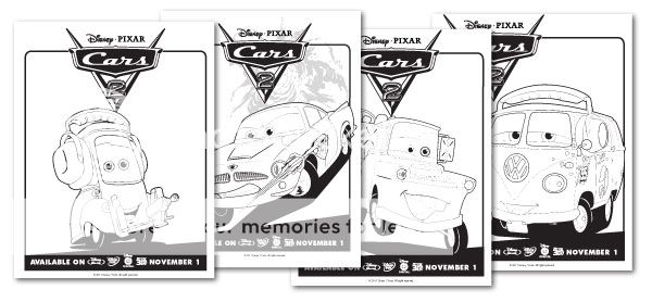 Disney Pixar Cars Characters Coloring Pages