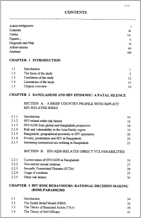 Dissertation Contents Page Layout