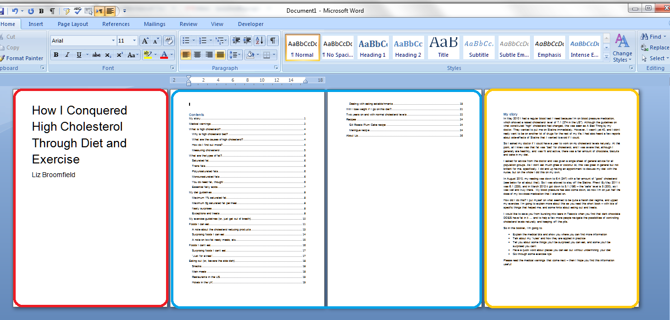 Dissertation Contents Page Layout