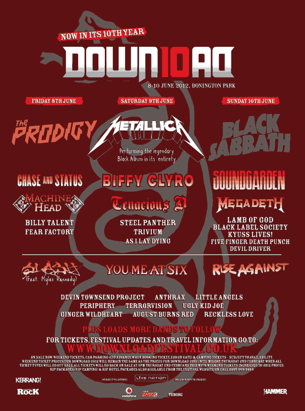 Download Festival 2011 Lineup