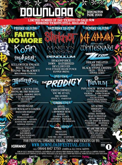 Download Festival 2012 Lineup Poster