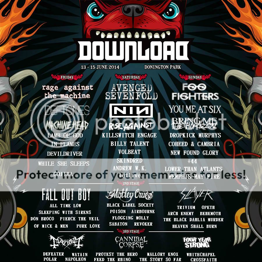 Download Festival 2013 Lineup Poster