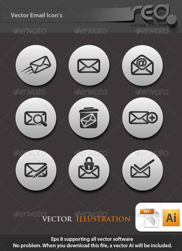 Email Icon Vector Black