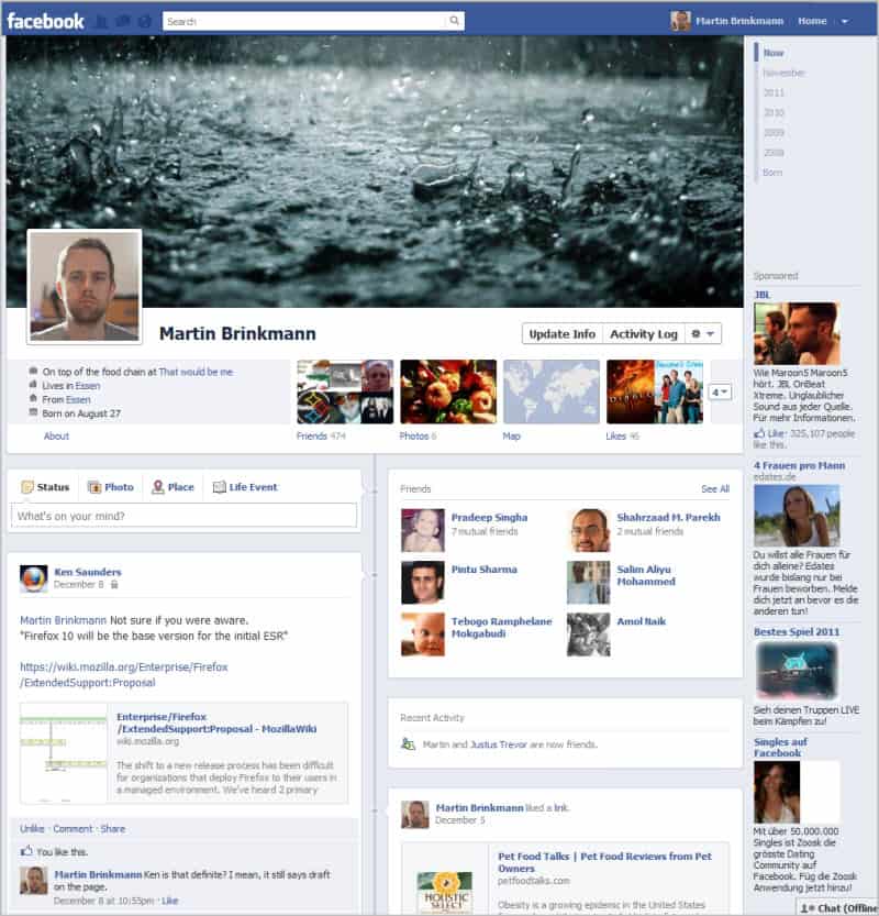 Empty Facebook Profile Layout