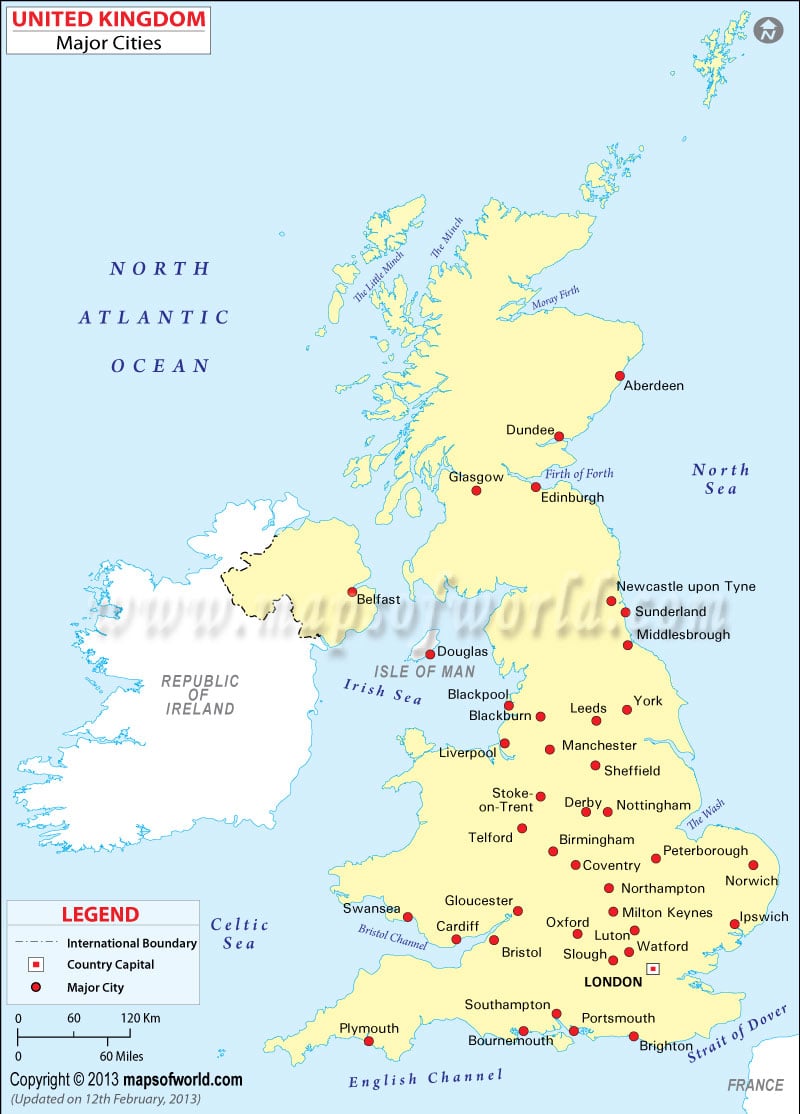 England Map Cities