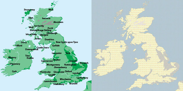 England Map Cities And Towns