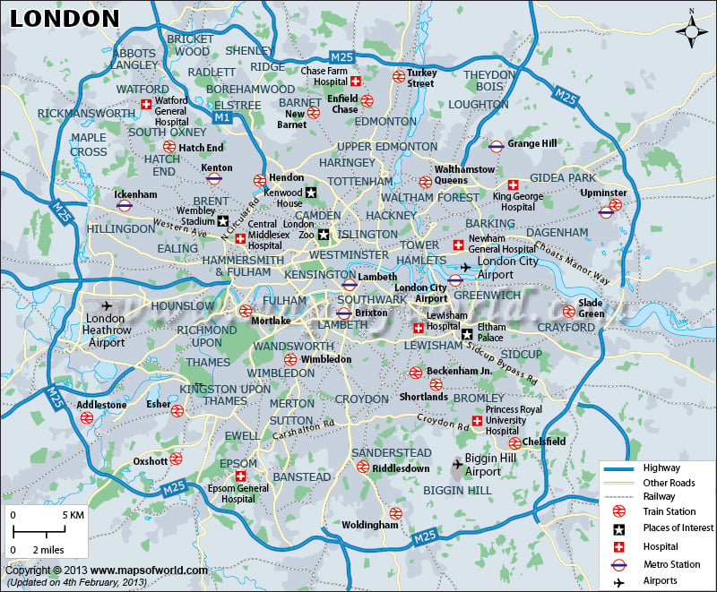 England Map Cities And Towns