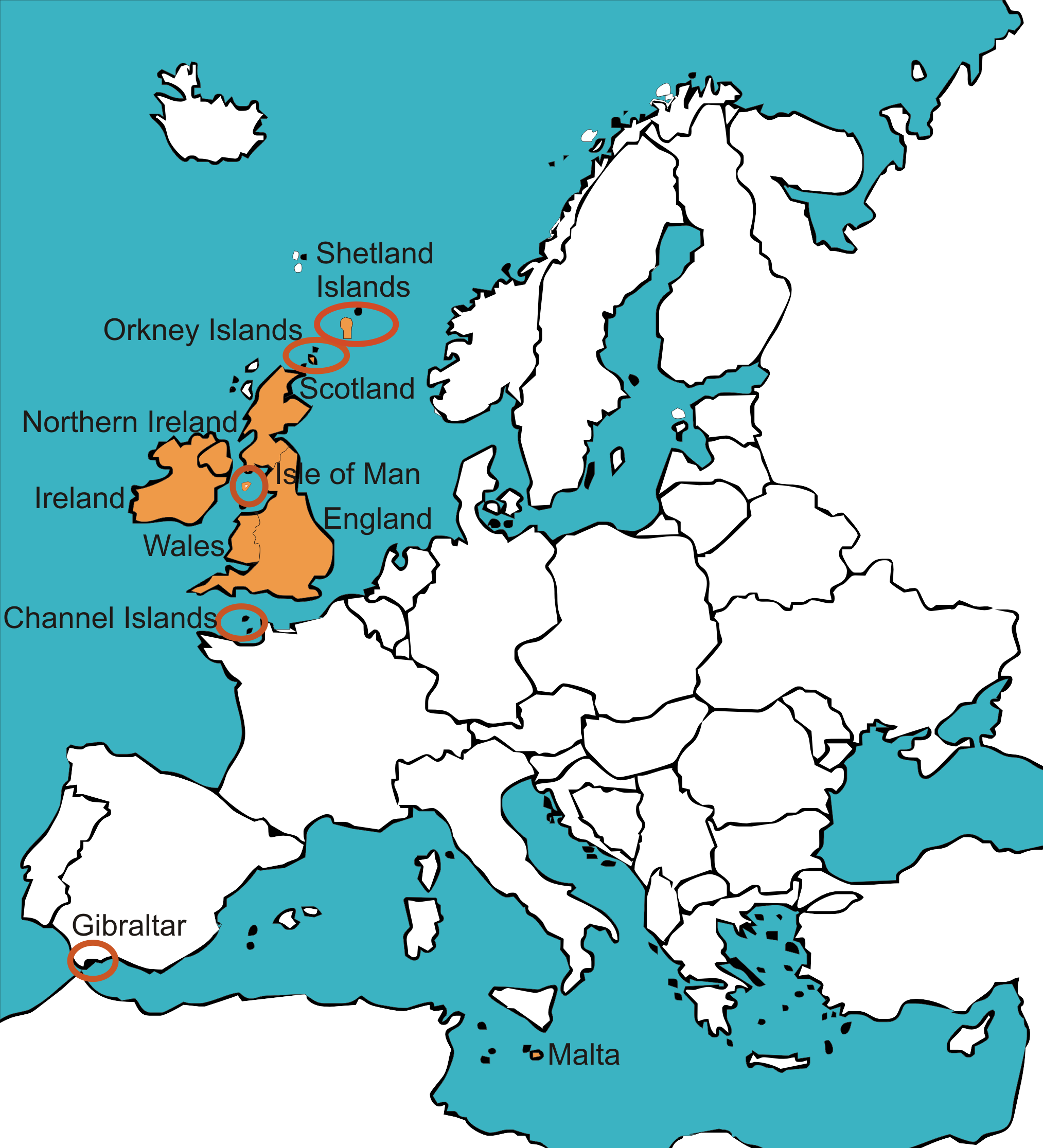 England Map Europe