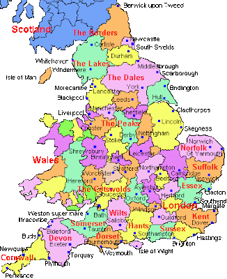 England Map Europe