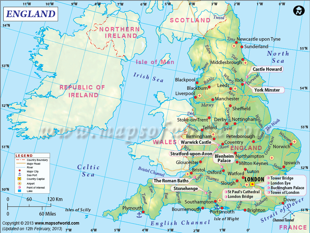 England Map Uk