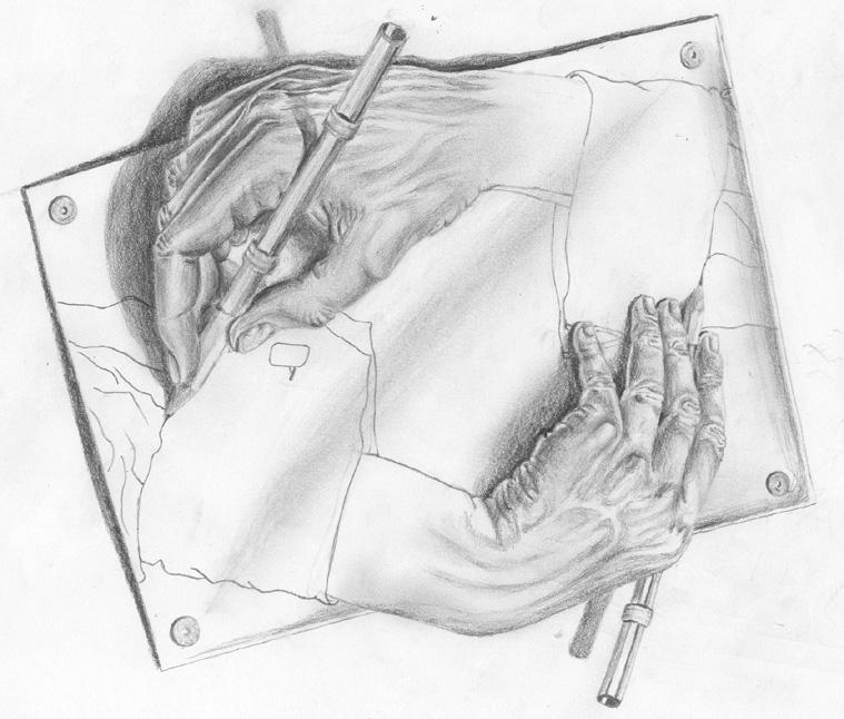 Escher Hands Drawing Each Other