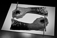 Escher Hands Drawing Themselves