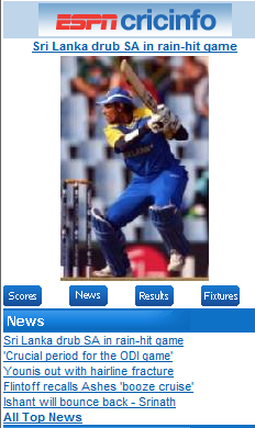 Espncricinfo Mobile Site