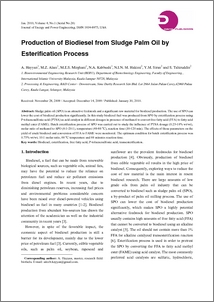 Esterification Process For Biodiesel