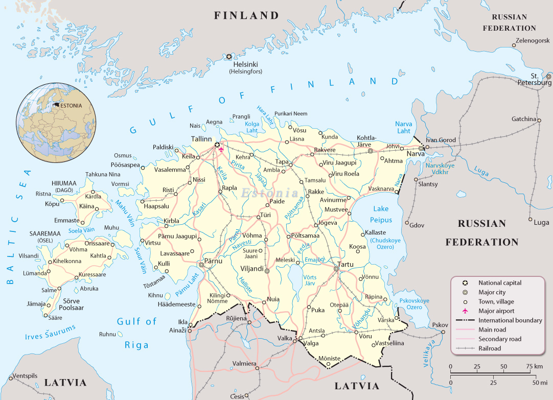 Estonia Map Europe