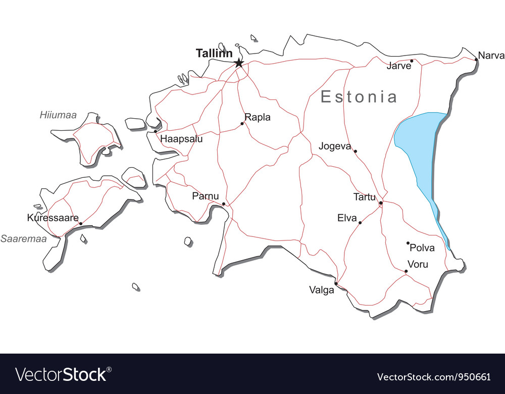 Estonia Map Outline