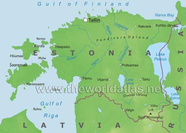 Estonia Map Russia