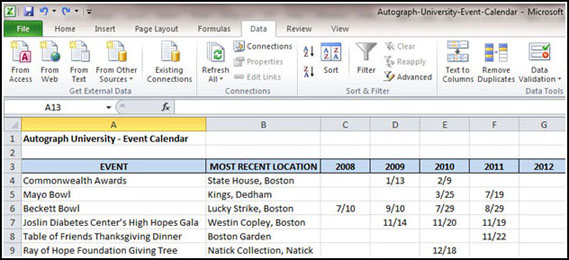 Event Calendar Template Excel