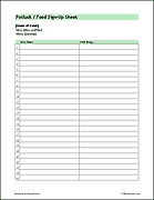 Event Sign Up Sheet Template Free