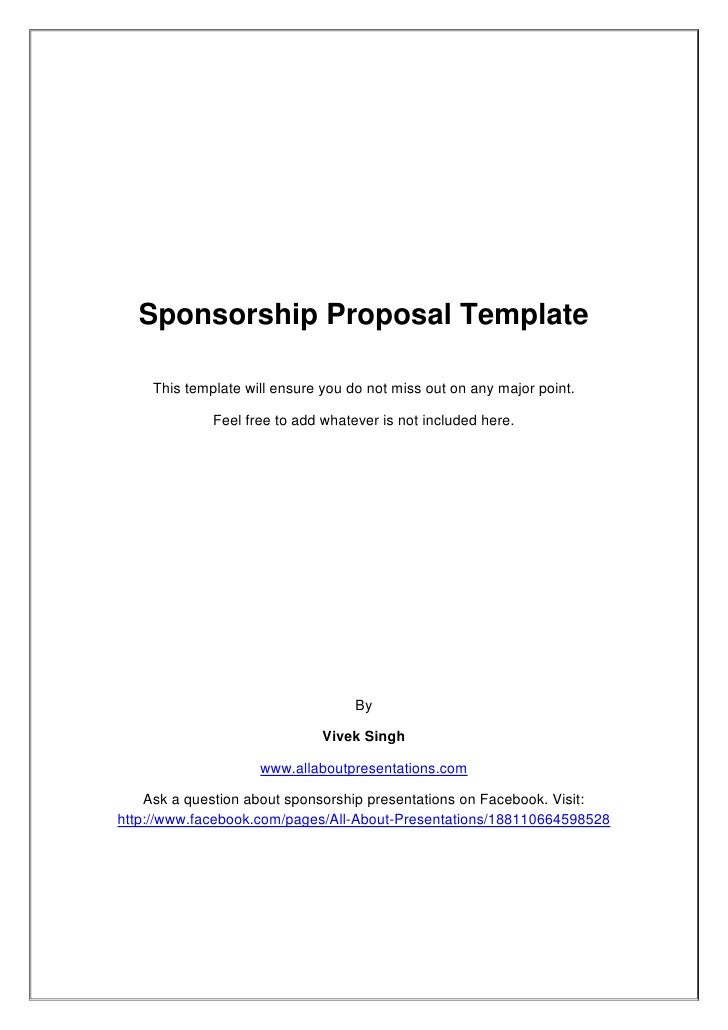 Event Sponsorship Proposal Example