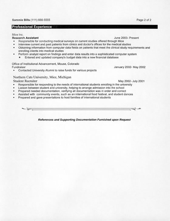 Examples Of Cv For Graduate School