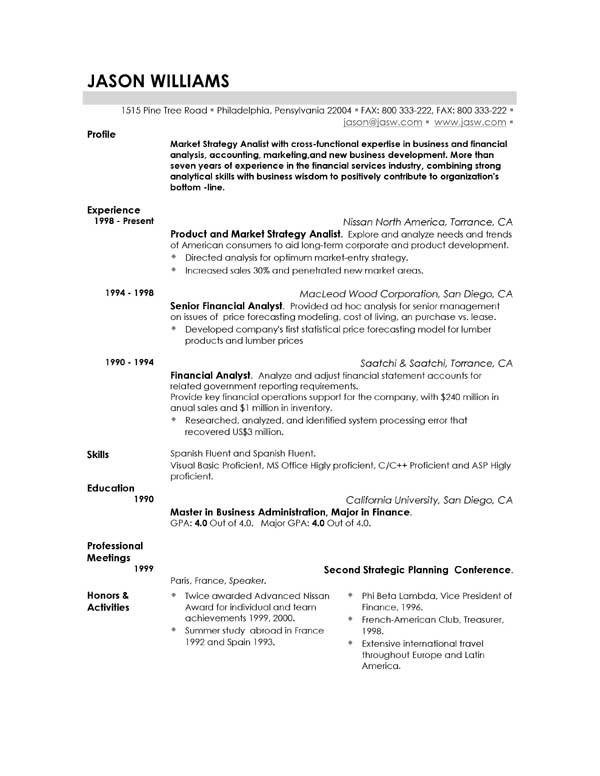 Examples Of Cv For Graduate School