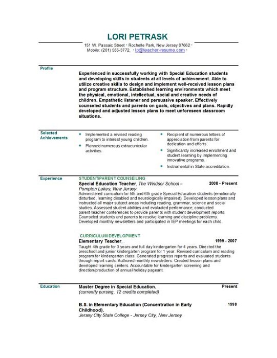 Examples Of Cv For Graduate School