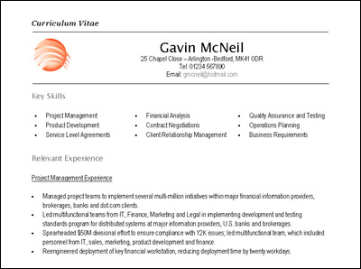 Examples Of Cv Personal Statements