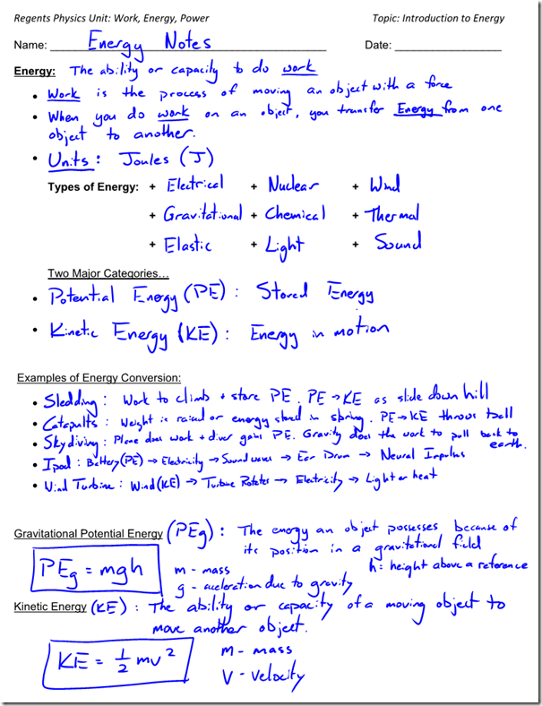 Examples Of Potential Energy Being Converted Into Kinetic Energy